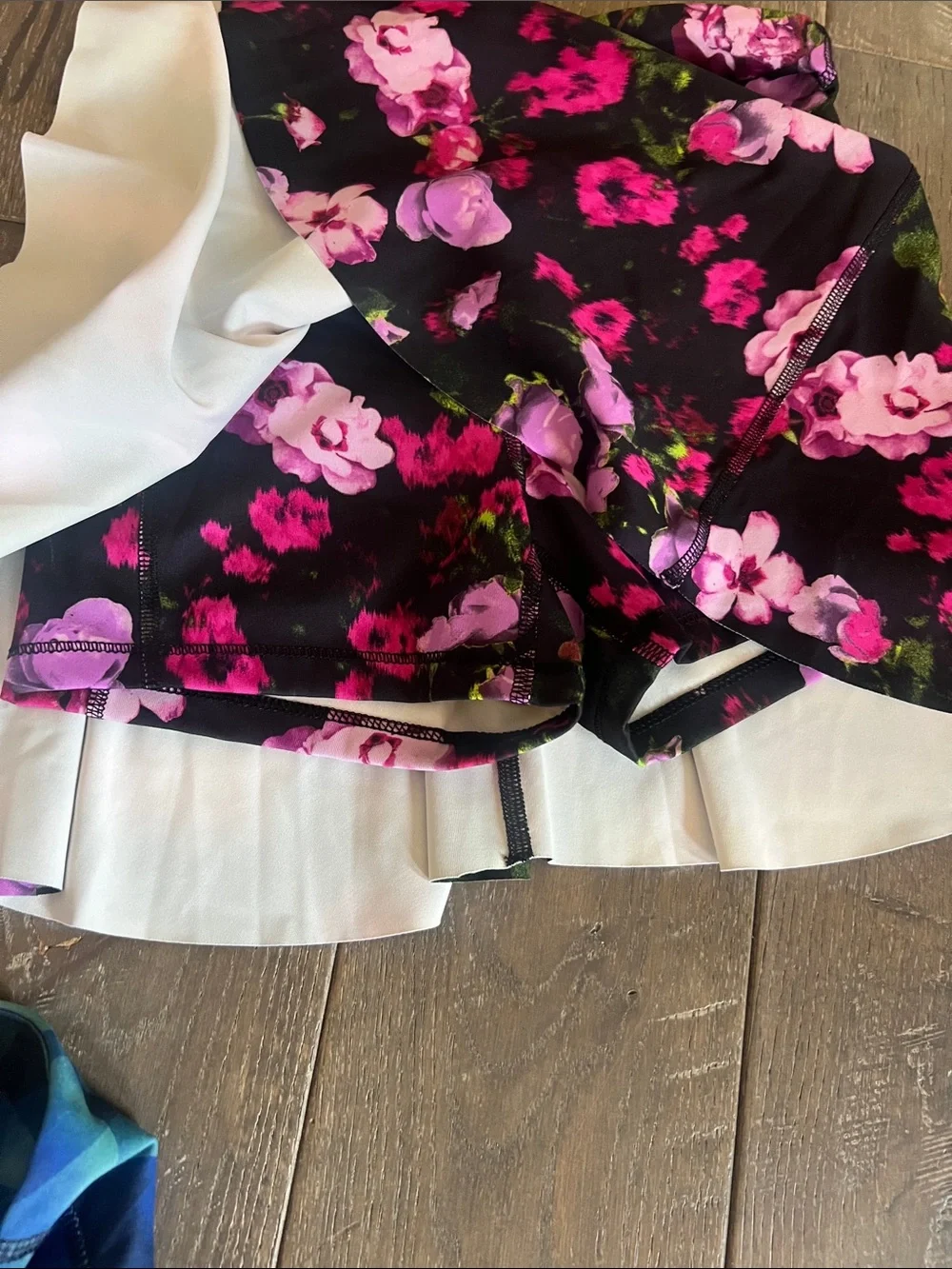Old Navy girls Skater Skirt Bundle - White, Black Floral, and Blue-Green Print